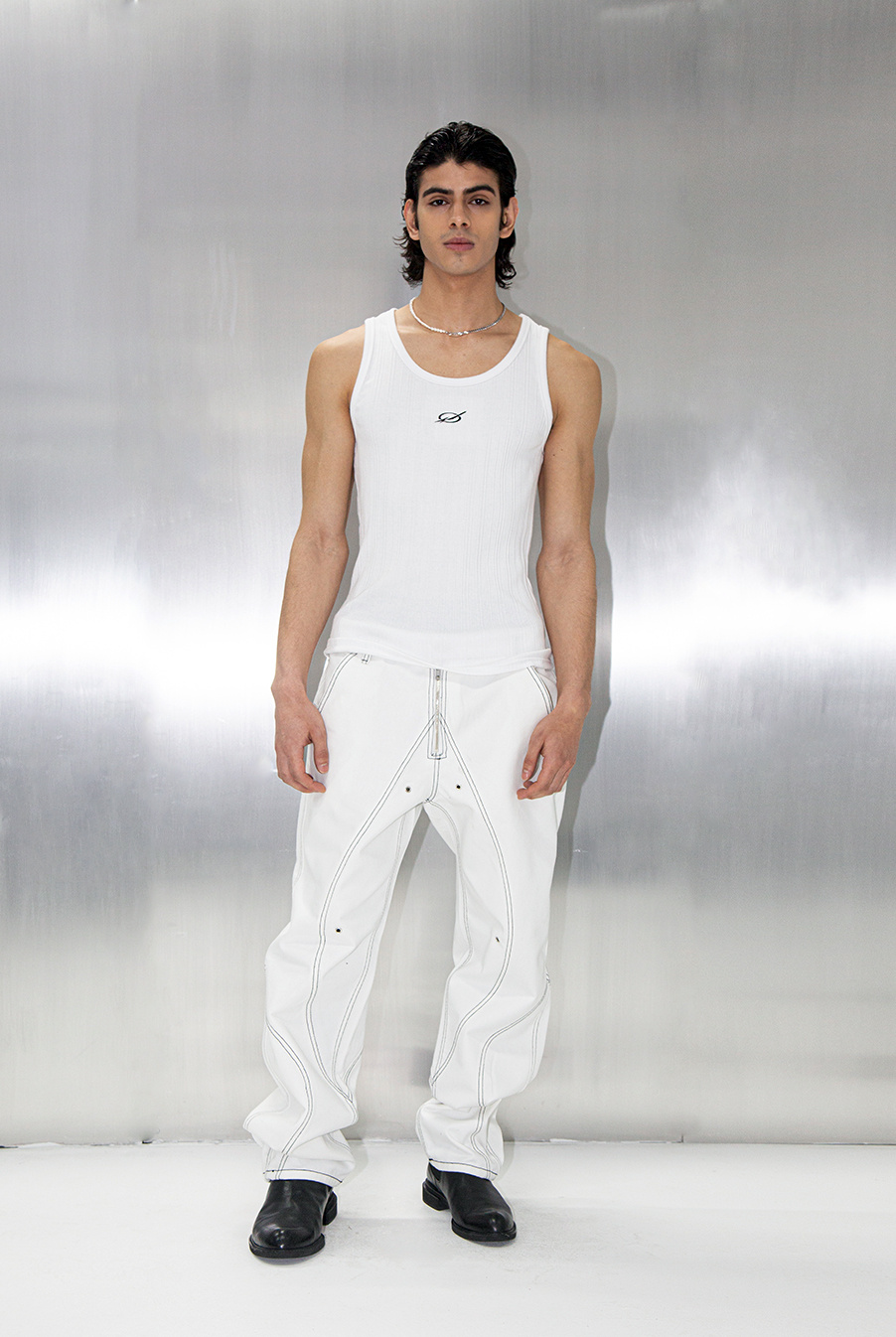 51퍼센트(51PERCENT) TUNNEL LINING TROUSER (DENIM) - WHITE - 사이즈