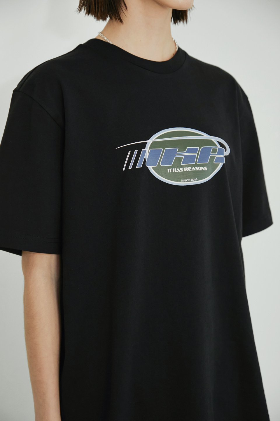 MUSINSA | IHR Logo Printing Oversized Short Sleeve Tee / Black