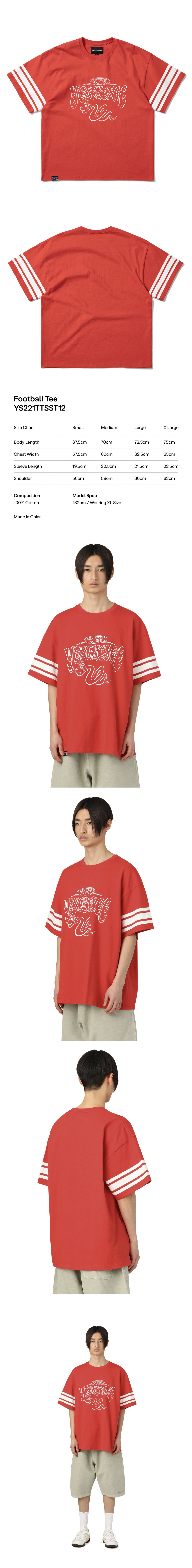 [YESEYESEE] ★韓国大人気★Football Tee YESEYESEE Y.E.S Flame Football Jersey 4KH073 (YESEYESEE/T