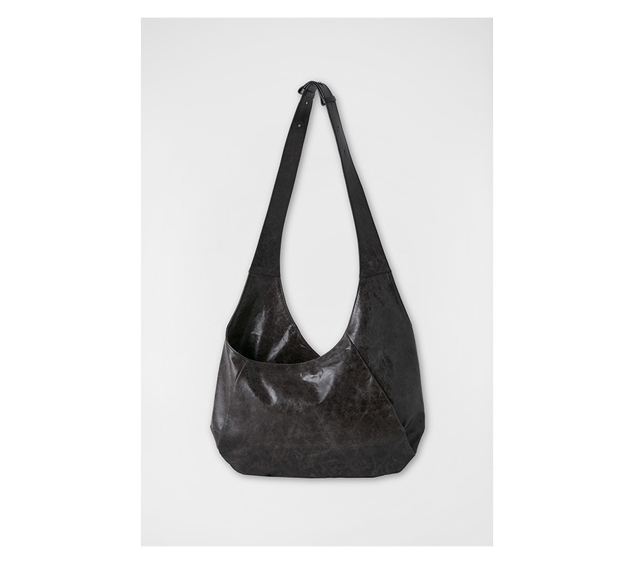【PORTERNA】Half Moon Buckle Tote Black premium leather half moon tote bag Zelda – PATRICIA
