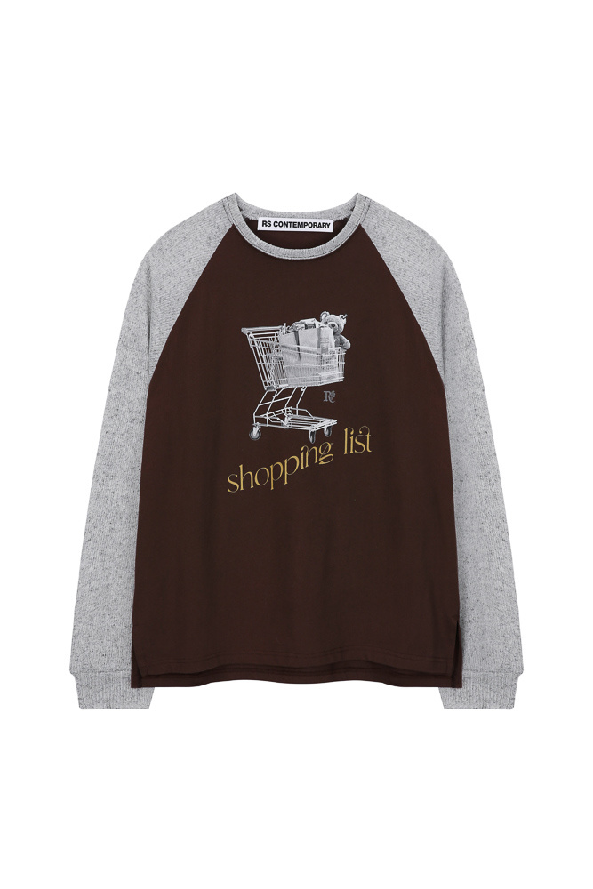 알에스에스씨(RSSC) SHOPPING LIST KNIT ARM RAGLAN T - BR - 사이즈