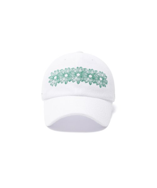 FLOWER ARTWORK TERRY BALLCAP WHITE