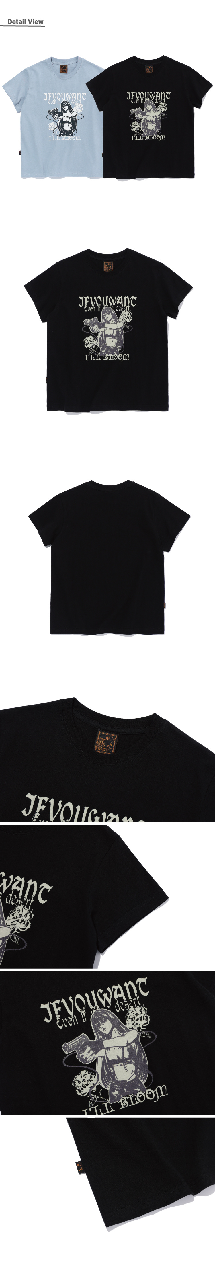 이퓨원트(IFYOUWANT) glam rose TEE black - 사이즈 & 후기 | 무신사
