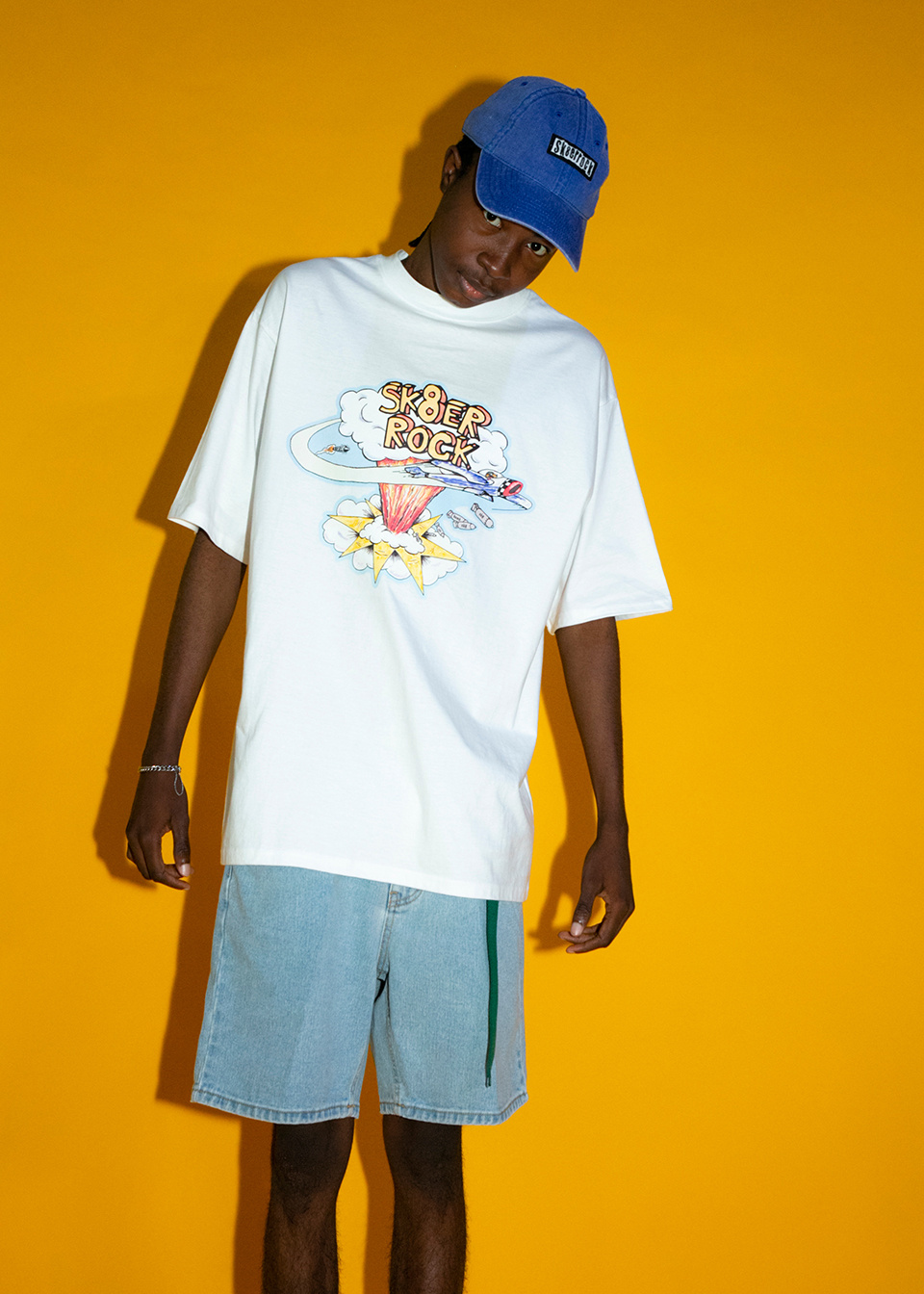 MUSINSA | SK8ER ROCK SK8 Pigment Washing Ball Cap Blue
