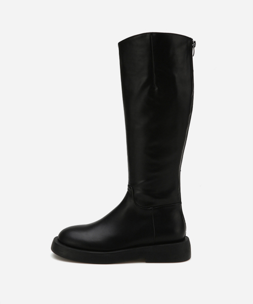 Round Toe Basic Flat Long Boots 412148001 (3.5cm/3color)