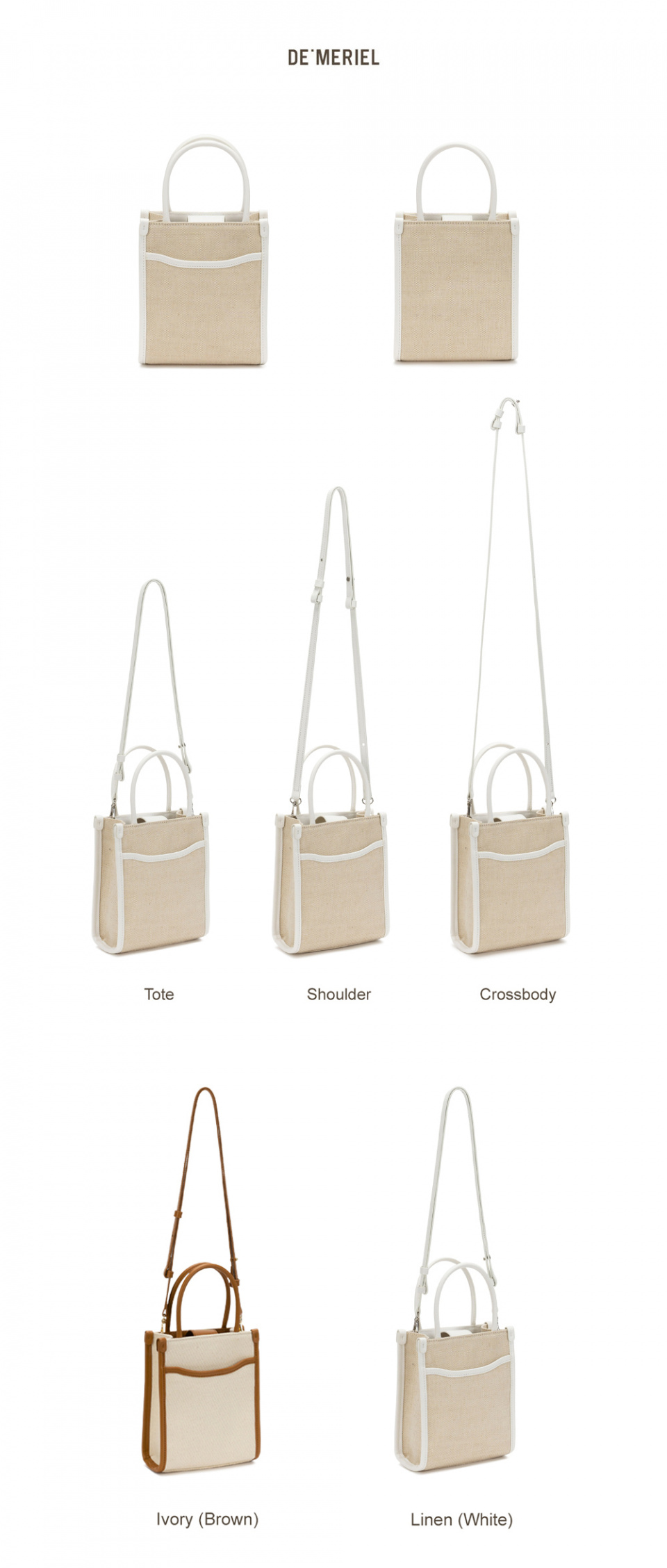 MUSINSA公式 | DEMERIEL Classic Canvas Bag New Mini_Linen(White) MUSINSA公式 | DEMERIEL Classic Canvas Bag New Mini_Linen(White)