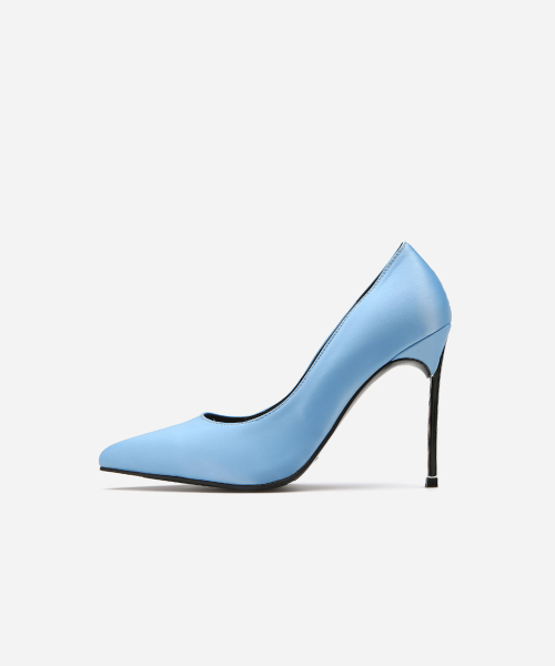 포인티드 토 새틴 메탈 힐 펌프스 412211010 (10.5cm/4colors)