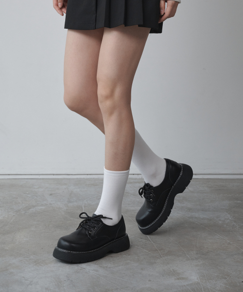 Round Toe Stitch Lace-Up Loafer 412215009 (4.5cm/1color)