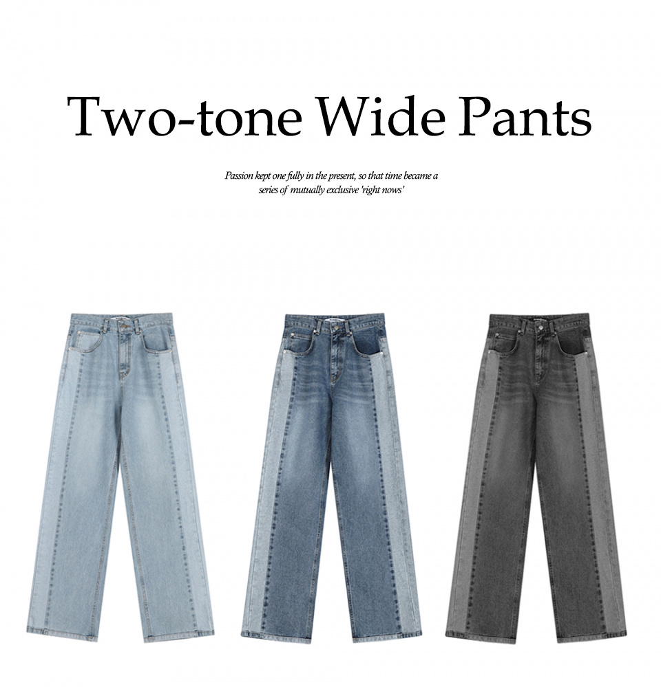 ☆AVANDRESS☆ twotone wide pants BLUE AD43PT31BL MUSINSA | AVANDRESS two-tone wide pants LIGHT BLUE