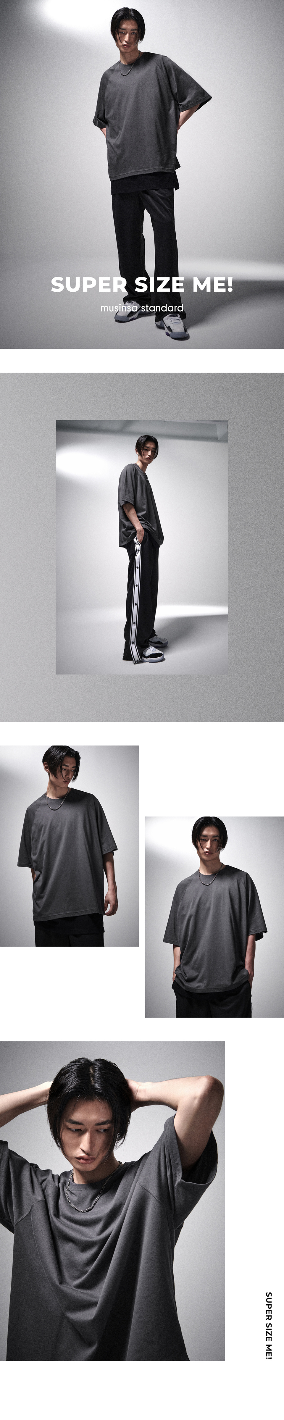 Tシャツ・カットソー *MUSINSA STANDARD* Crinkle Oversized Woven T-Shirt Dark Grey MUSINSA | MUSINSA STANDARD Crinkle Oversized Woven T-Shirt