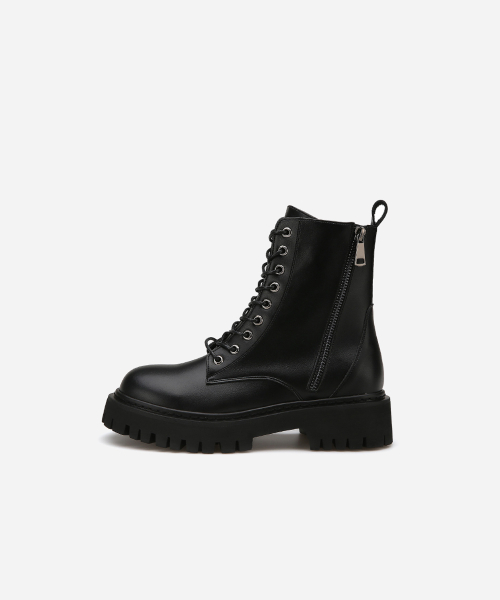 Lace-up ankle worker boots 412146006 (4cm/1color)