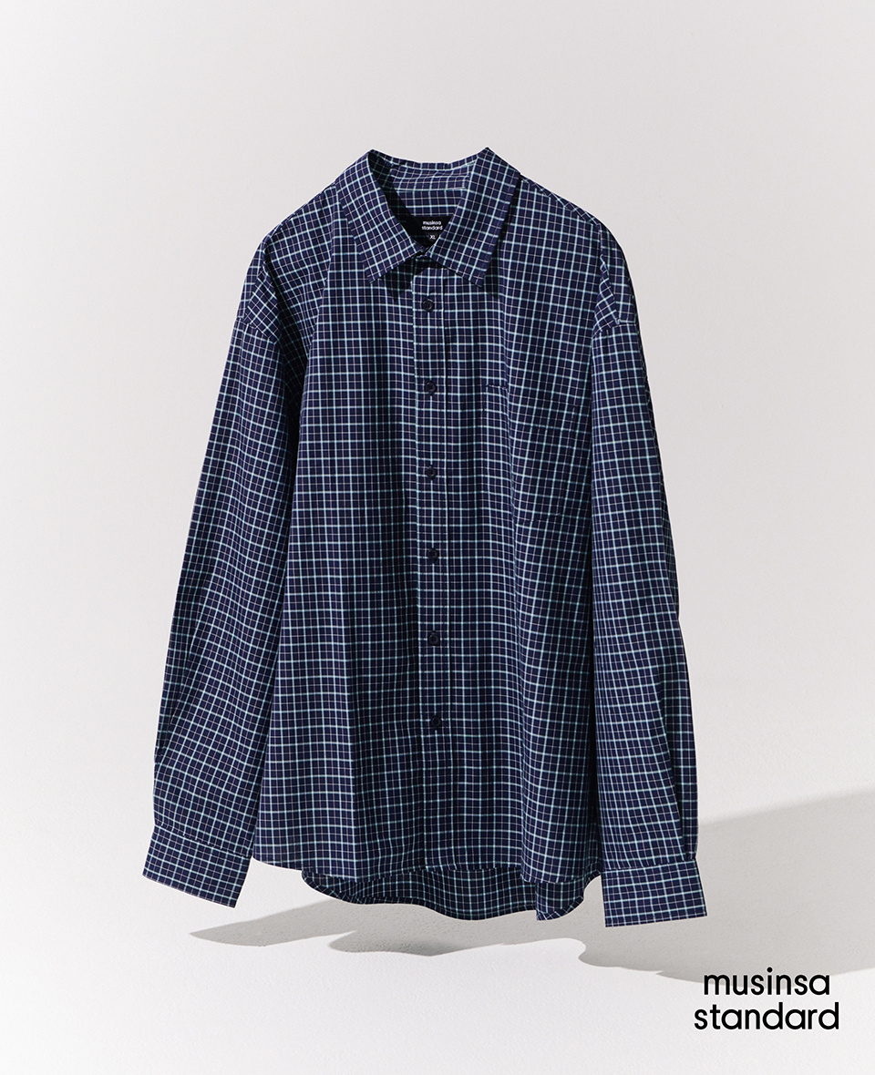 ★MUSINSA STANDARD★ Relaxed Ombre Plaid Check Shirt Navy Be MUSINSA公式 | MUSINSA STANDARD OVERSIZED PLAID CHECK SHIRT
