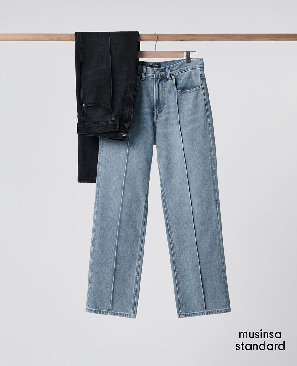 ★MUSINSA STANDARD★ Pin tuck regular fit denim pants washed MUSINSA | MUSINSA STANDARD PINTUCK REGULAR FIT DENIM PANTS