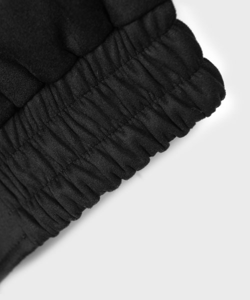Vegan Two-way Blouson Suede Banding Jumper Jacket [BLACK]