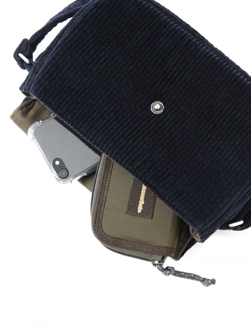 디스이즈네버댓(THISISNEVERTHAT) Wide Wale Cord Shoulder Bag Navy