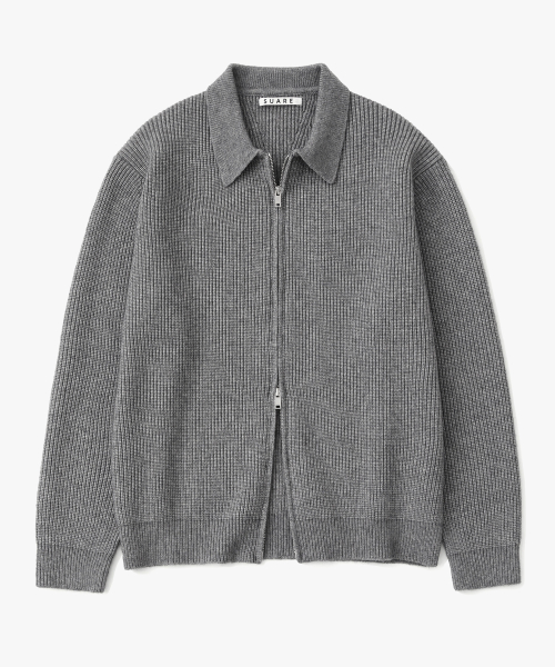 COLLAR 2-WAY ZIP UP KNIT