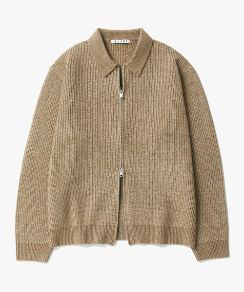 COLLAR 2-WAY ZIP UP KNIT