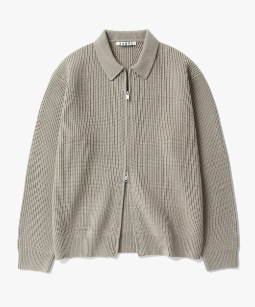 COLLAR 2-WAY ZIP UP KNIT