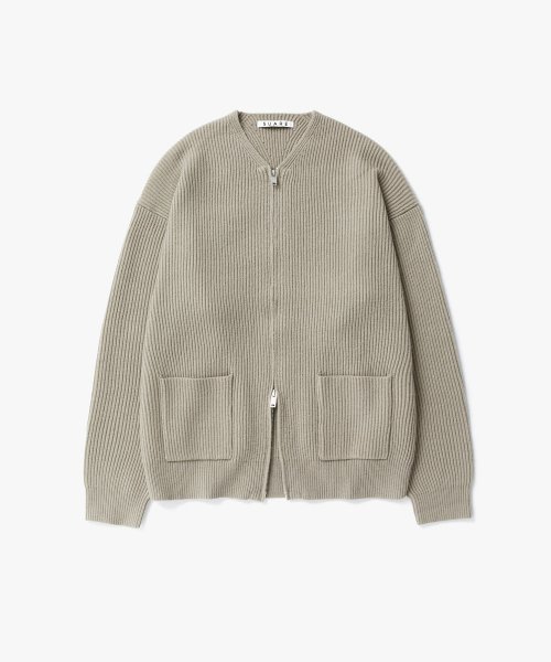 V-NECK 2-WAY ZIP UP KNIT
