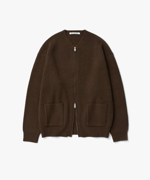 V-NECK 2-WAY ZIP UP KNIT