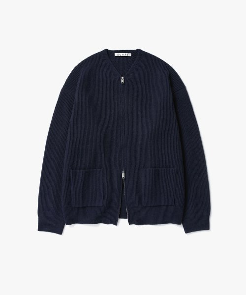 V-NECK 2-WAY ZIP UP KNIT