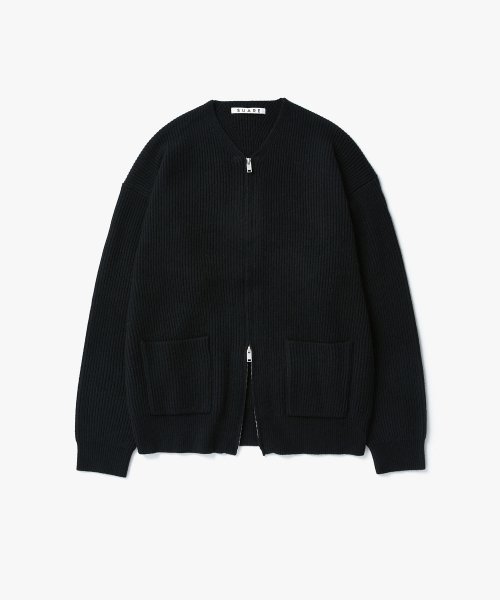 V-NECK 2-WAY ZIP UP KNIT