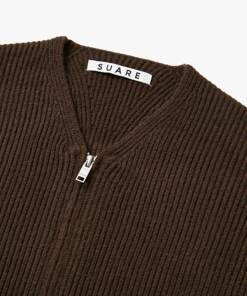 V-NECK 2-WAY ZIP UP KNIT