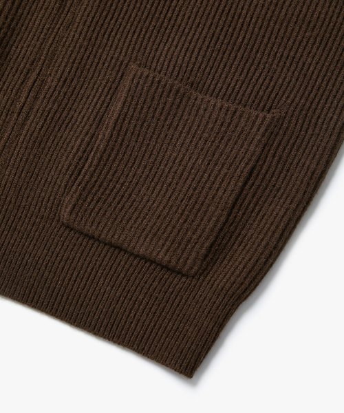 V-NECK 2-WAY ZIP UP KNIT