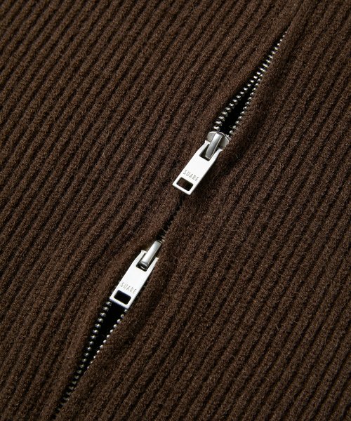 V-NECK 2-WAY ZIP UP KNIT