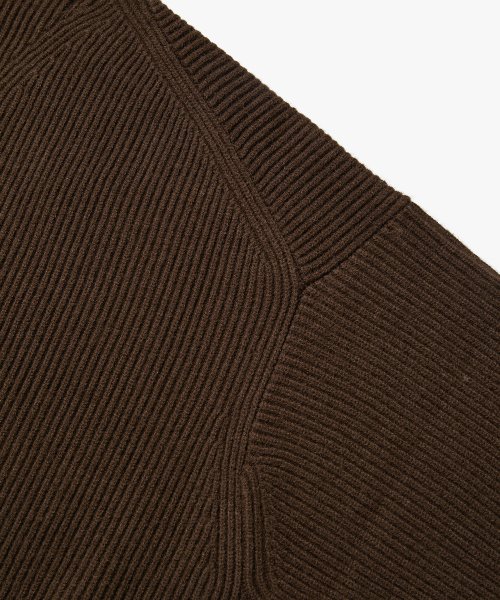 V-NECK 2-WAY ZIP UP KNIT