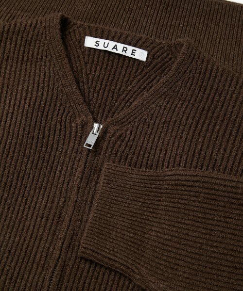V-NECK 2-WAY ZIP UP KNIT