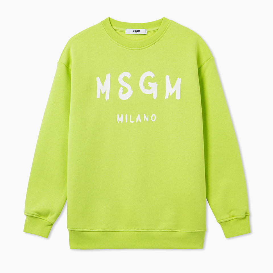 엠에스지엠키즈(MSGMKIDS) 기본 로고 맨투맨 - 라임 - 70,800 | 무신사 스토어