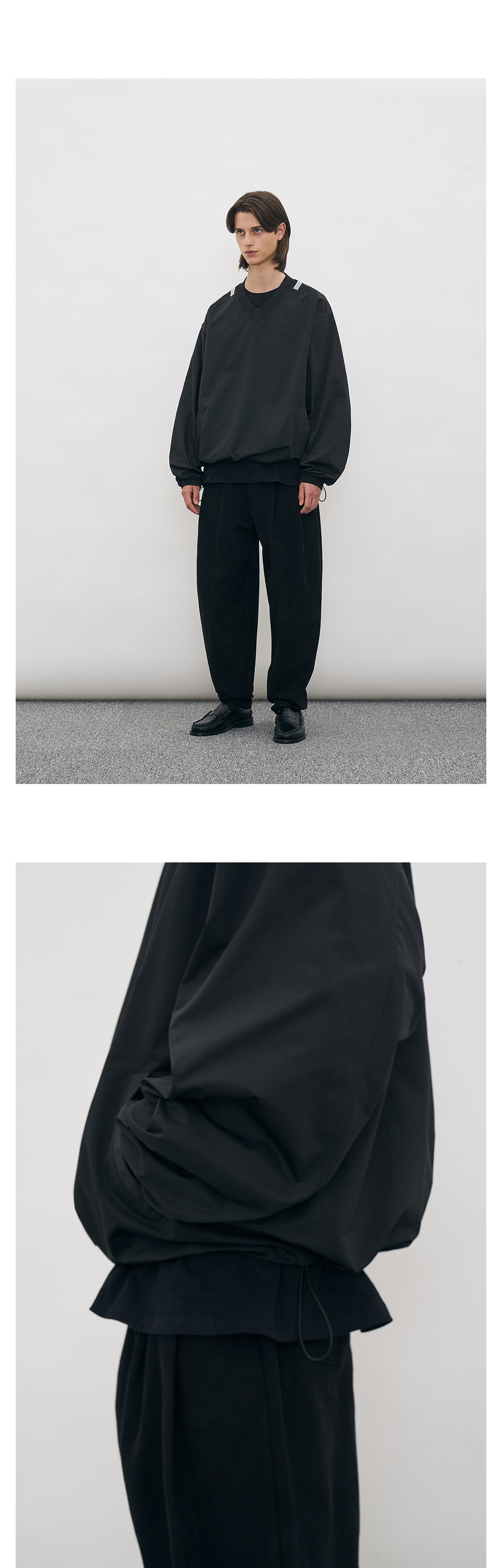 스포티 오버핏 아노락 블랙 상세 이미지 1