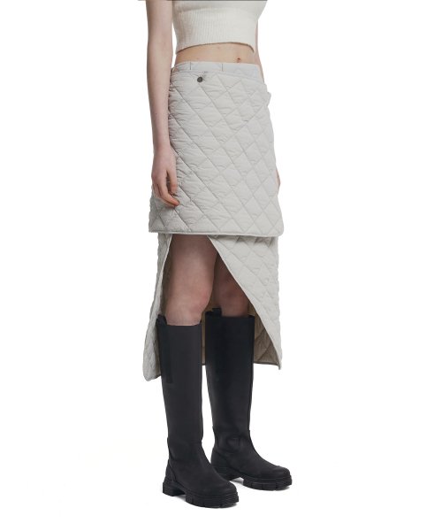 Detachable Quilted Skirt_White