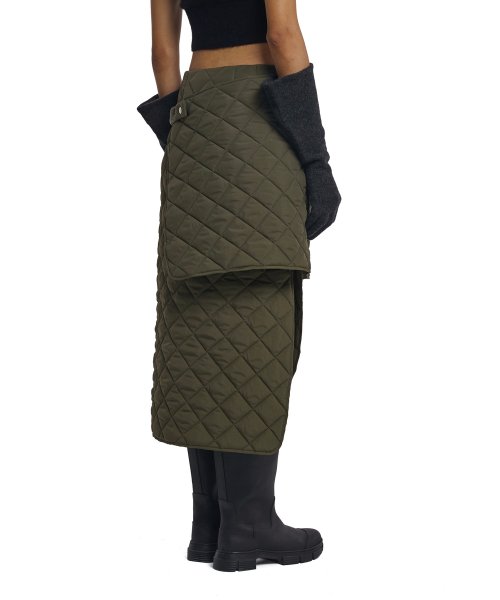 Detachable Quilted Skirt_Khaki