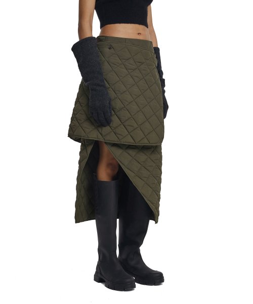 Detachable Quilted Skirt_Khaki