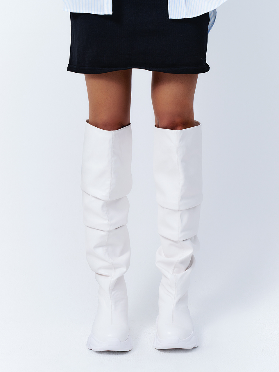 ロングブーツ Leey PLATFORM HIGH BOOTS WHITE MUSINSA | L.E.E.Y PLATFORM HIGH BOOTS WHITE