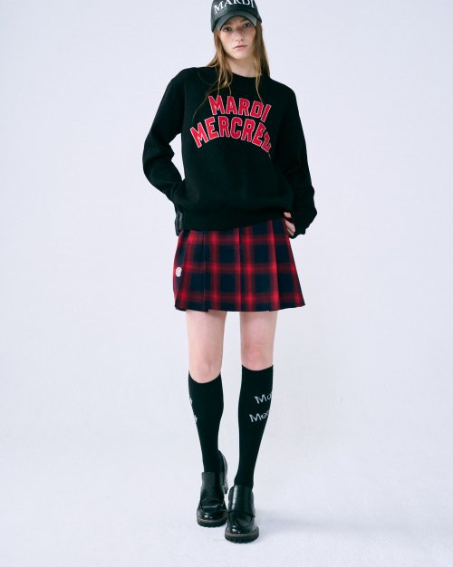 PLAID PLEATS MINI SKIRT_RED