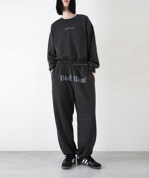 Logo Crop Sweatshirt Charcoal