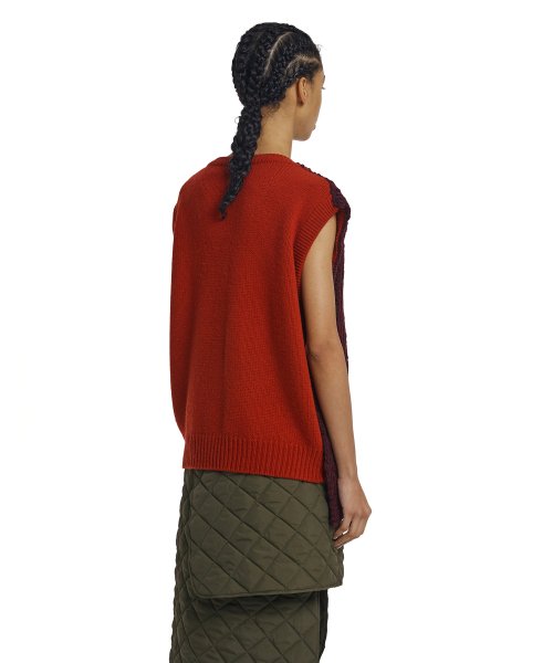 Layered Knit Vest_Red