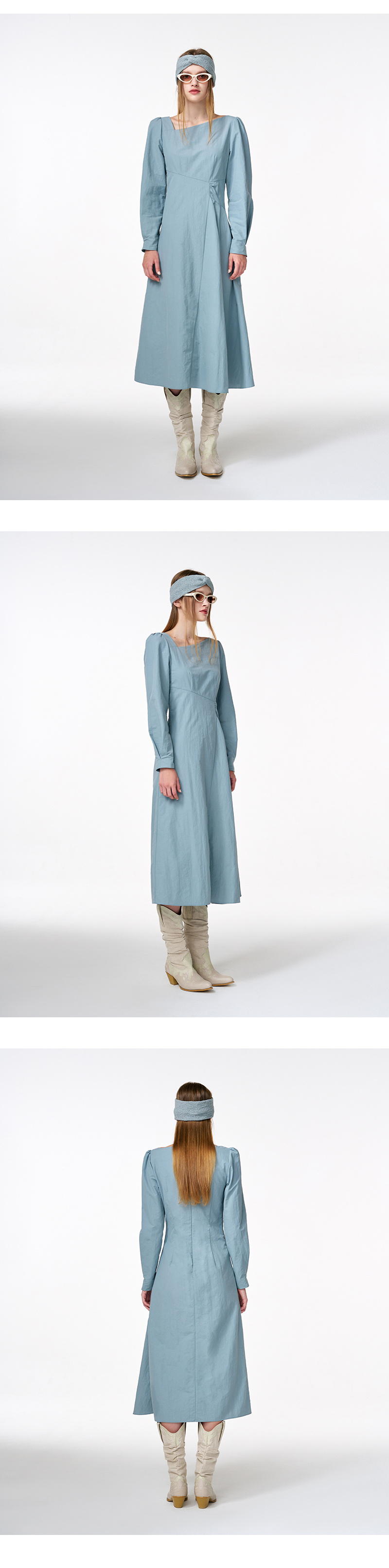 ワンピース ETMON Unbalance Line Pintuck Dress, Greyish Blue MUSINSA | ETMON Unbalance Line Pintuck Dress Grayish Blue