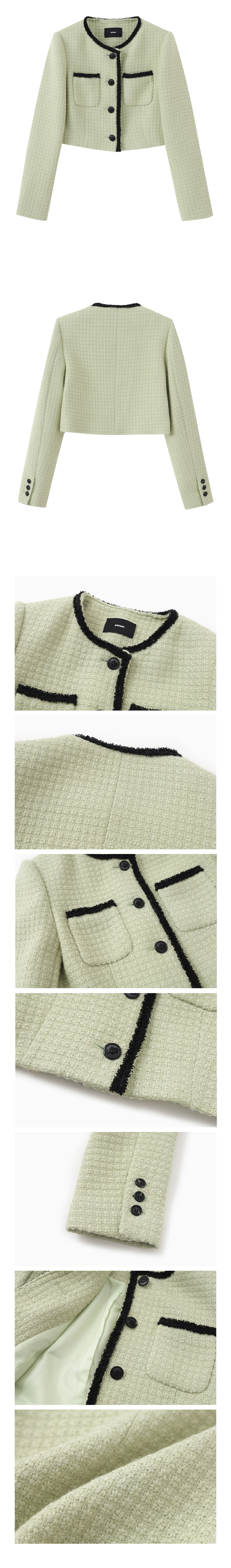 ジャケット ETMON Trimmed Tweed Jacket, Light Green MUSINSA | ETMON Trimmed Tweed Jacket Light Green
