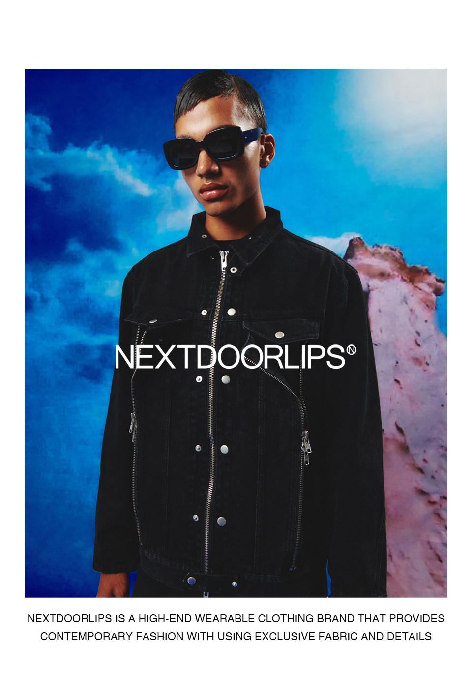 넥스트도어립스(NEXTDOORLIPS) TWISTED ZIPPER TRUCKER JACKET BLACK 