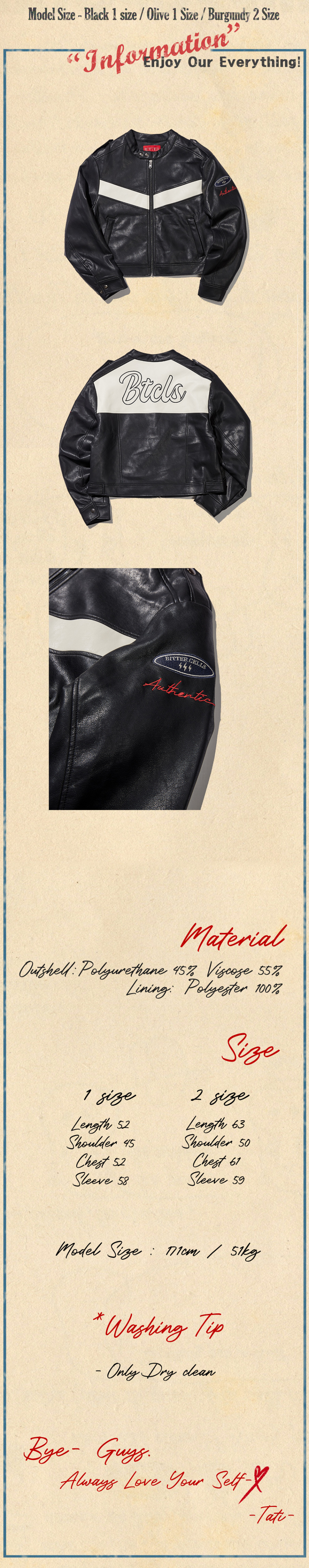 MUSINSA | BITTERCELLS Eco Leather Racing Jacket - Black
