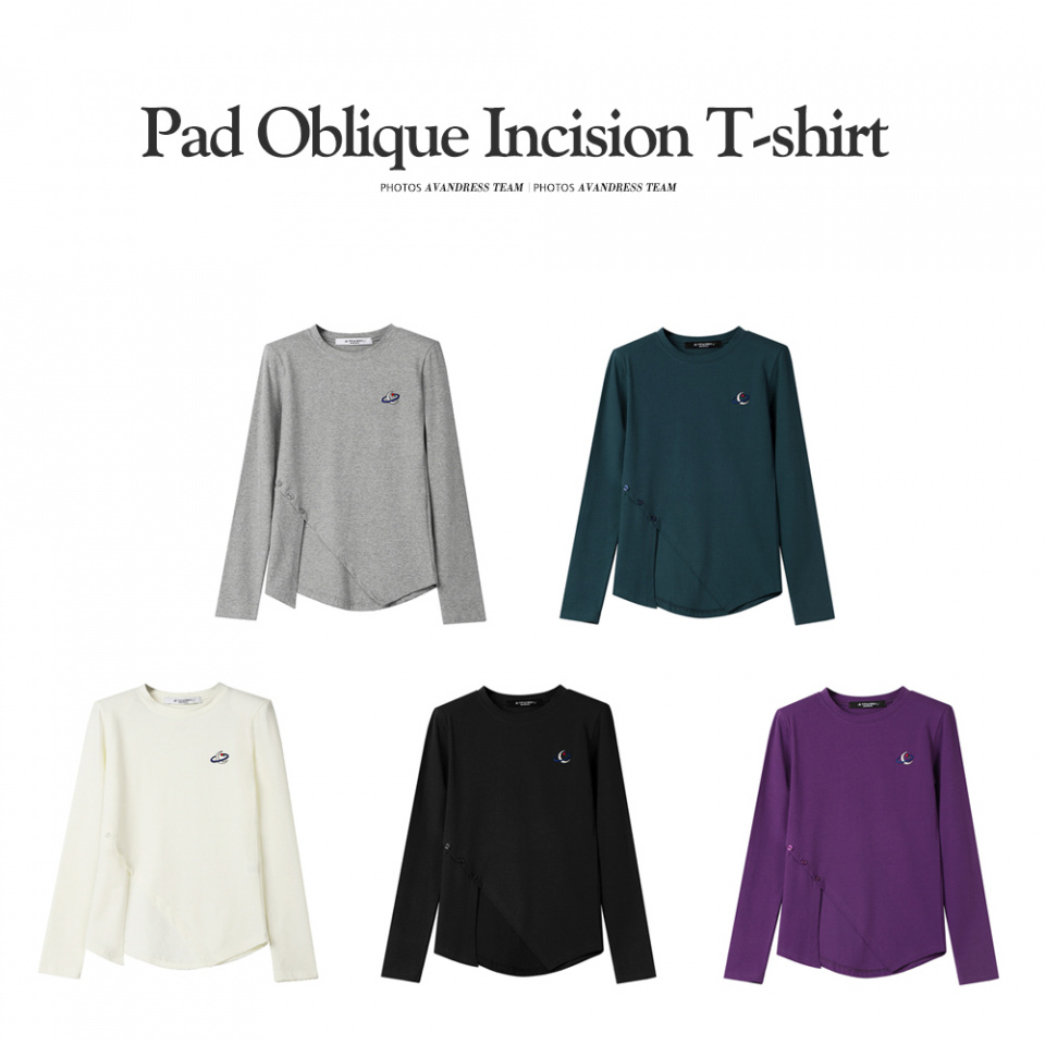 AVANDRESS★韓国★日本未入荷★Pad Oblique Incision T-shirt AVANDRESS☆韓国☆日本未入荷☆Pad Oblique Incision T-shirt