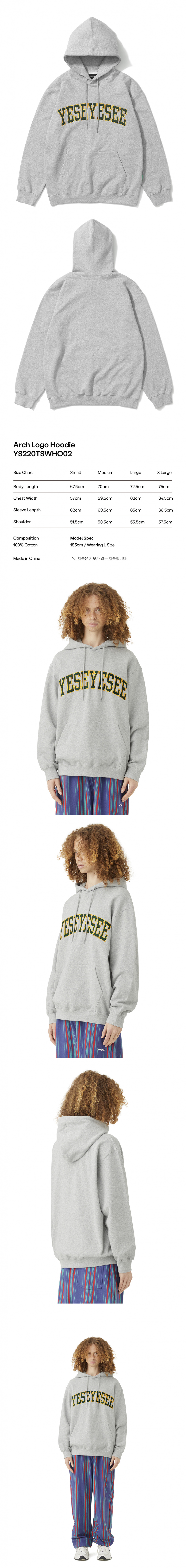 スウェット・トレーナー YESEYESEE CLogo Hoodie Grey YS220TSWHO01GRE YESEYESEE(イェスアイシー) スウェット・トレーナー(メンズ