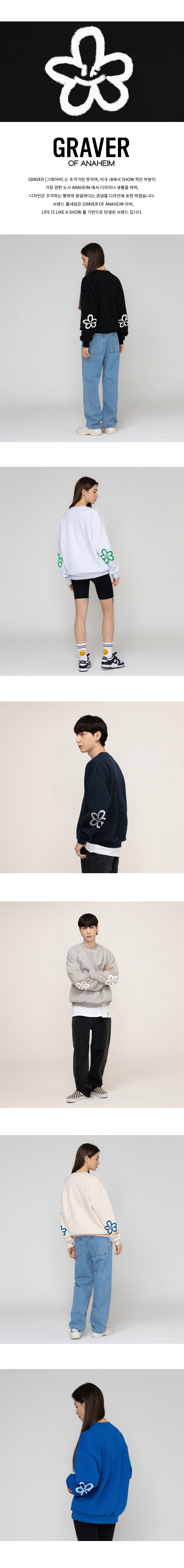 [GRAVER]★ELBOW SPRAY FLOWER SMILE SWEATSHIRT Elbow Spray Flower Smile Sweatshirt - GRAVER | 60% - Asian
