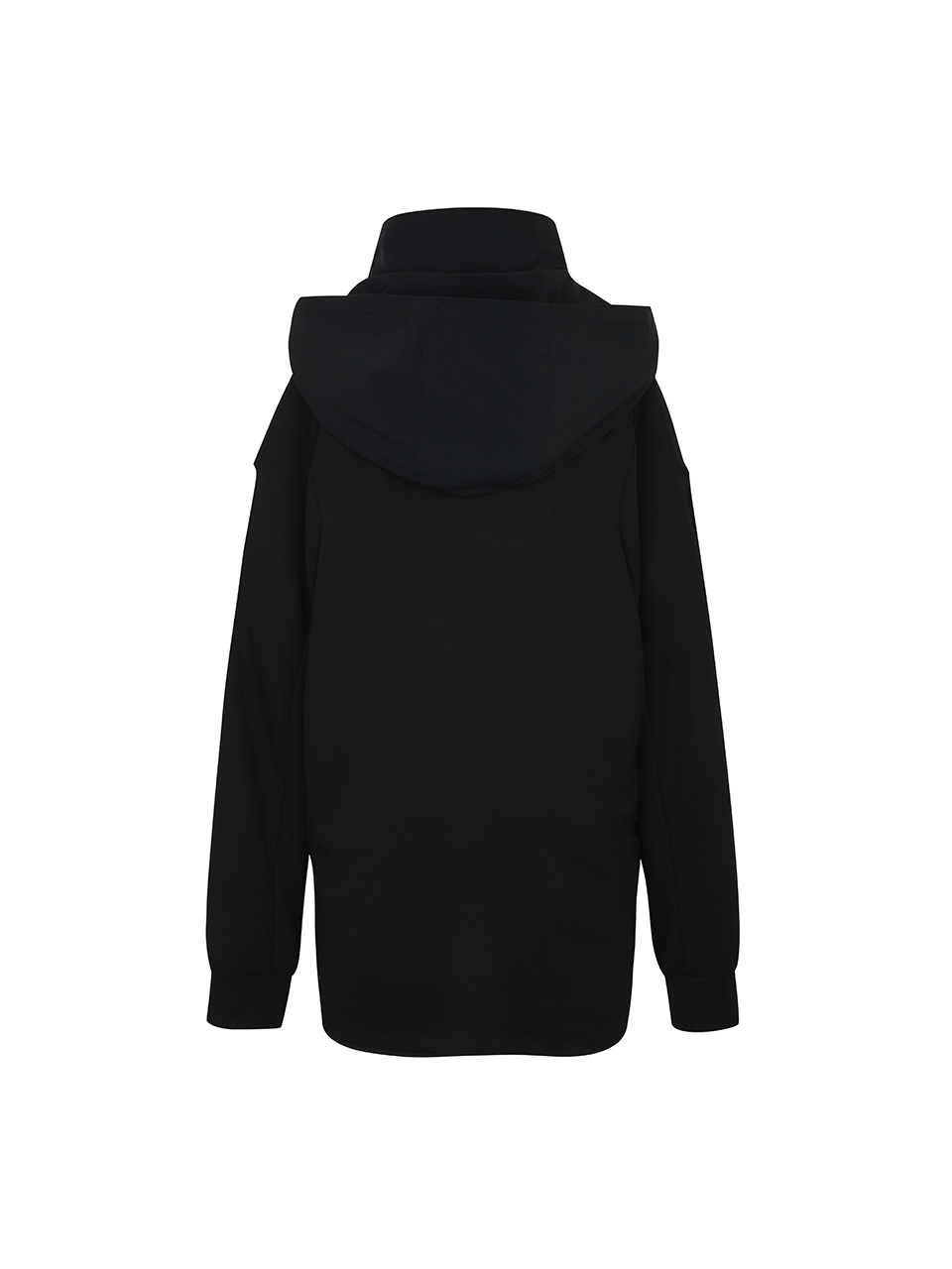 엘이이와이(L.E.E.Y) SPORTY OPEN SHOULDER HOODED BLACK - 사이즈