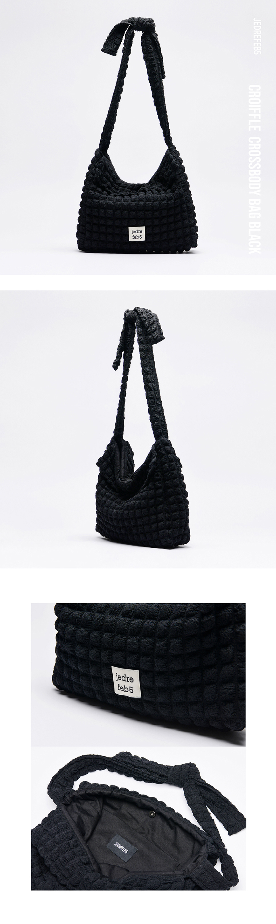 MUSINSA | JEDREFEB5 Croffle Crossbody Bag Black