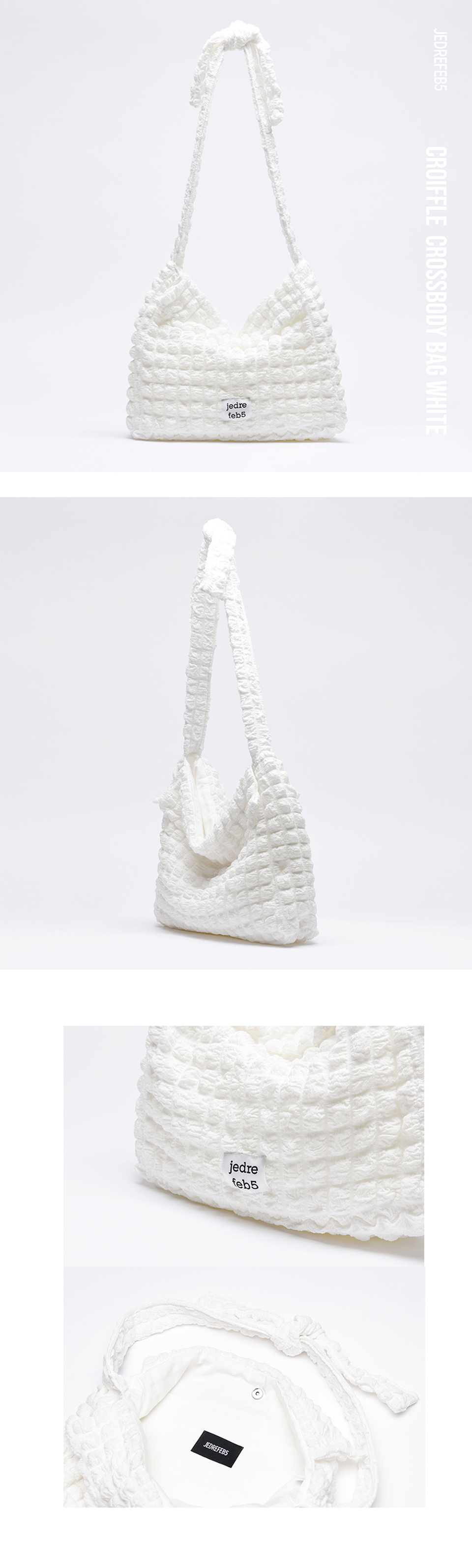 ☆JEDREFEB5☆ Croffle shoulder bag white MUSINSA | JEDREFEB5 Croffle Crossbody Bag White